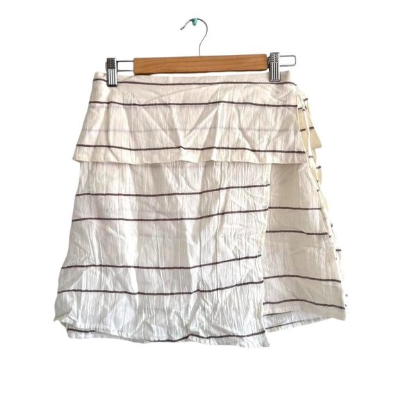 ZULU & ZEPHYR FLOWY BEACHY CREAM STRAPLESS STRIPED BOHO TOP WOMENS SIZE XS - Picture 1 of 6